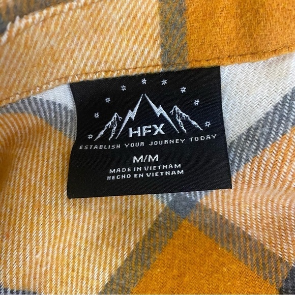 HFX Butterscotch Plaid Snap Front Shacket Shirt Jacket Size M - Picture 7 of 8